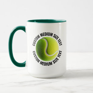 Medium Text HUNTER GREEN Combo 15oz Custom Tennis Mug
