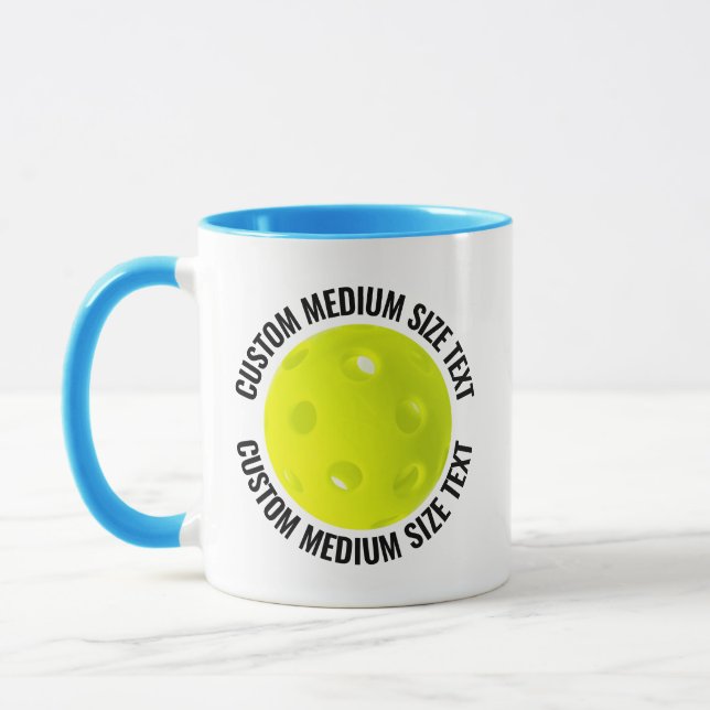 Medium Text L. BLUE Combo 11oz Custom Pickleball Mug (Left)