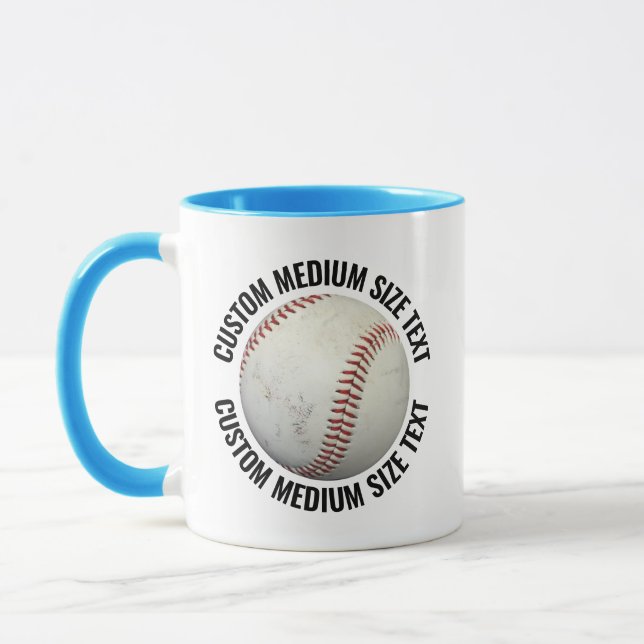 Medium Text LIGHT BLUE Combo 11oz Custom Baseball Mug (Left)