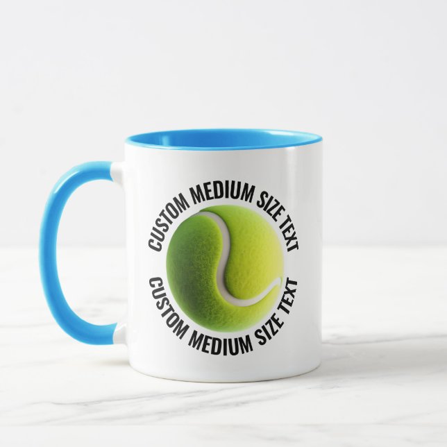 Medium Text LIGHT BLUE Combo 11oz Custom Tennis Mug (Left)