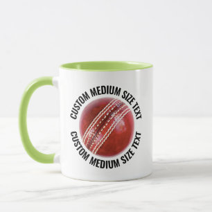 Medium Text LIME GREEN Combo 11oz Custom Cricket Mug