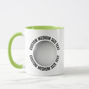 Medium Text LIME GREEN Combo 11oz Custom Golf Mug