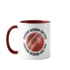 Medium Text MAROON Combo 11oz Custom Cricket Mug