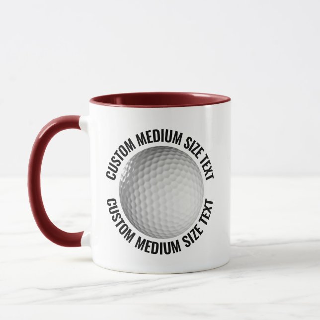 Medium Text MAROON Combo 11oz Custom Golf Mug (Left)