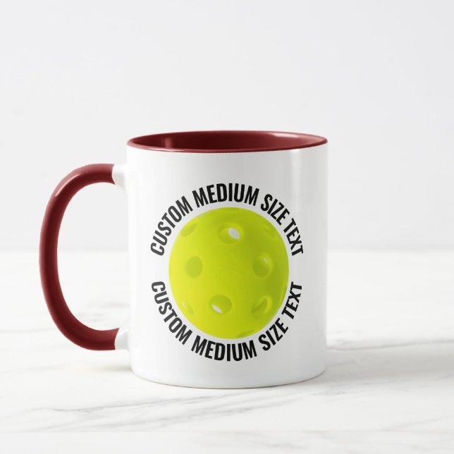 Medium Text MAROON Combo 11oz Custom Pickleball Mug (Left)