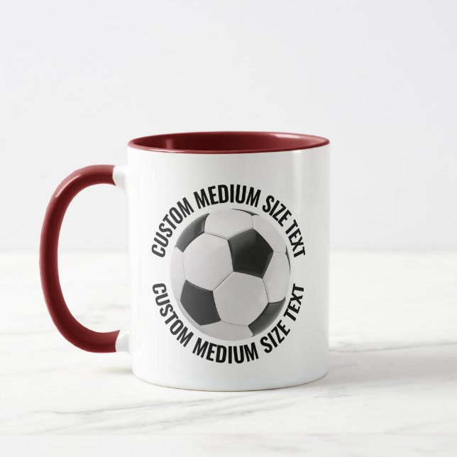 Medium Text MAROON Combo 11oz Custom Soccer Mug (Left)