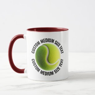 Medium Text MAROON Combo 11oz Custom Tennis Mug