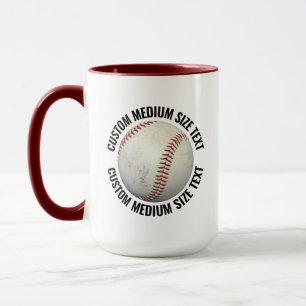 Medium Text MAROON Combo 15oz Custom Baseball Mug