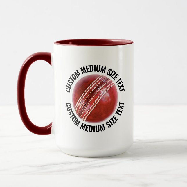 Medium Text MAROON Combo 15oz Custom Cricket Mug (Left)