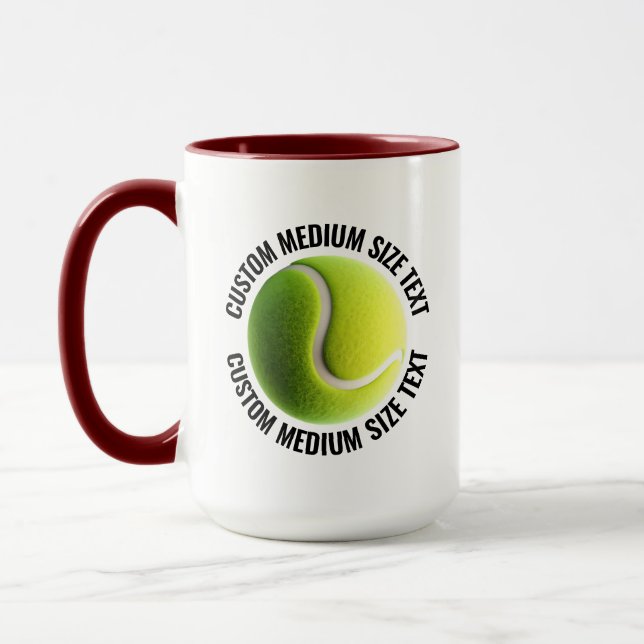 Medium Text MAROON Combo 15oz Custom Tennis Mug (Left)