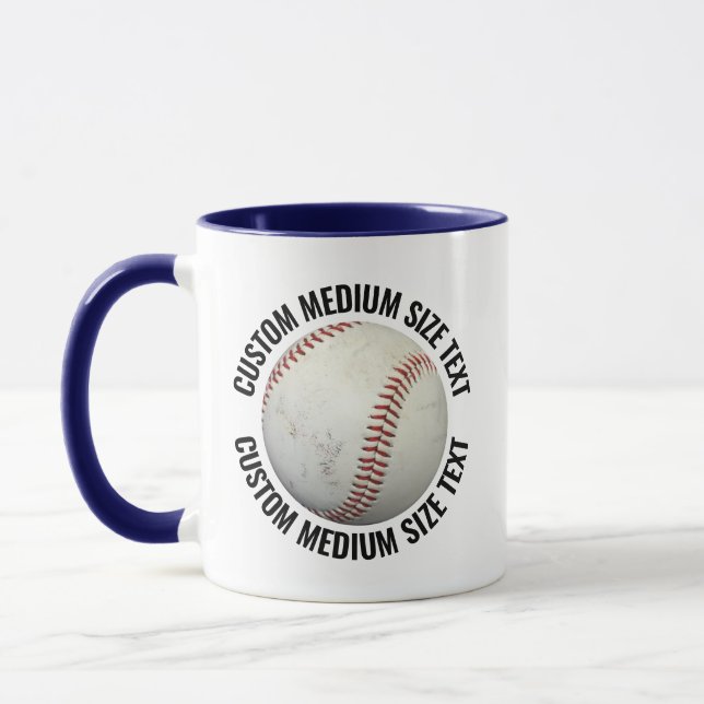 Medium Text NAVY BLUE Combo 11oz Custom Baseball Mug (Left)