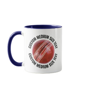 Medium Text NAVY BLUE Combo 11oz Custom Cricket Mug