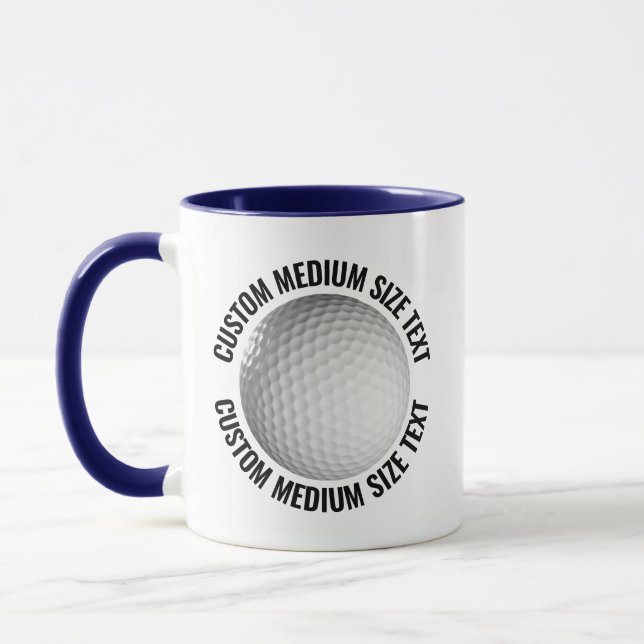 Medium Text NAVY BLUE Combo 11oz Custom Golf Mug (Left)