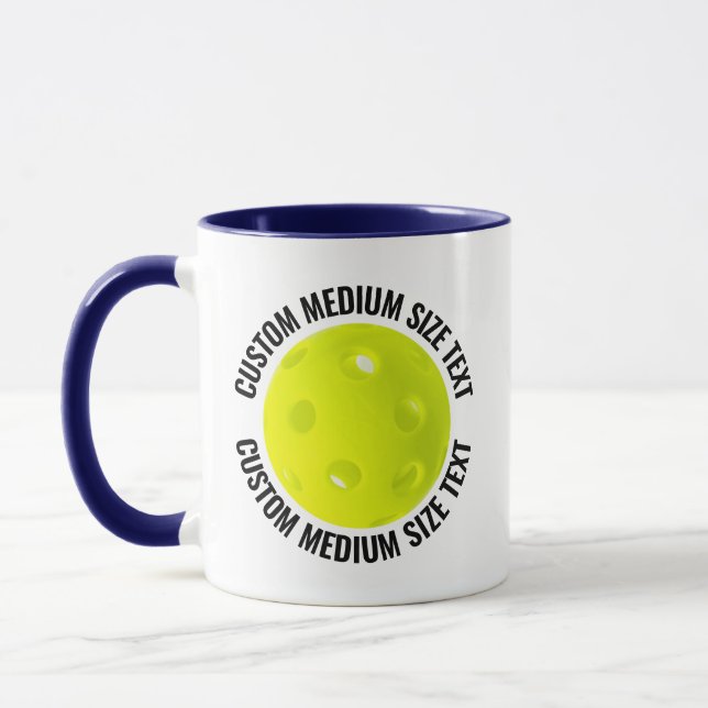 Medium Text NAVY BLUE Combo 11oz Custom Pickleball Mug (Left)