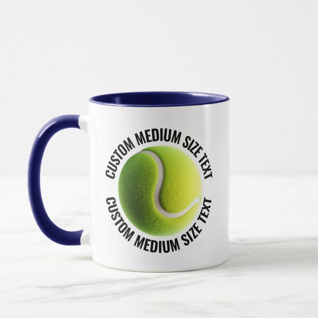 Medium Text NAVY BLUE Combo 11oz Custom Tennis Mug (Left)