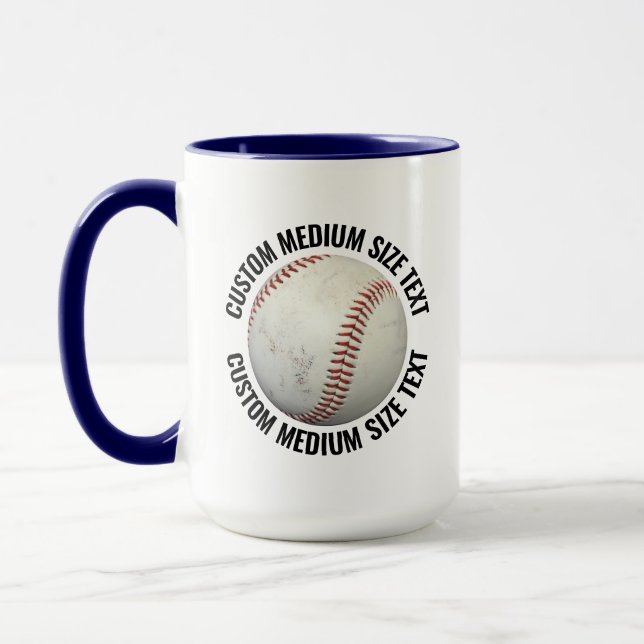 Medium Text NAVY BLUE Combo 15oz Custom Baseball Mug (Left)