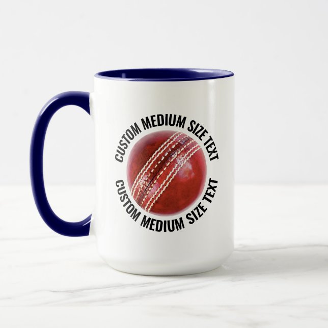 Medium Text NAVY BLUE Combo 15oz Custom Cricket Mug (Left)