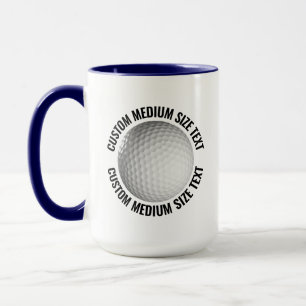 Medium Text NAVY BLUE Combo 15oz Custom Golf Mug