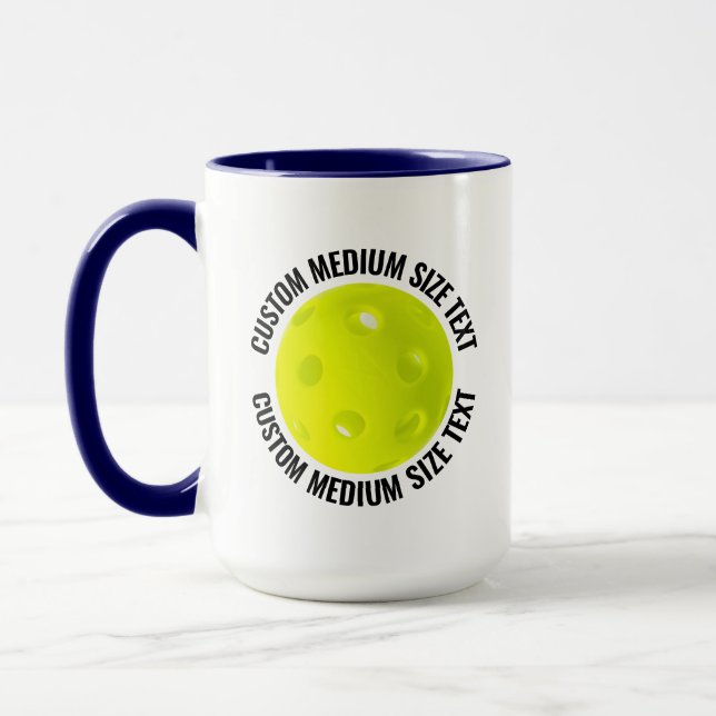 Medium Text NAVY BLUE Combo 15oz Custom Pickleball Mug (Left)