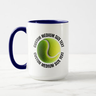 Medium Text NAVY BLUE Combo 15oz Custom Tennis Mug