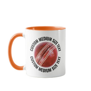 Medium Text ORANGE Combo 11oz Custom Cricket Mug