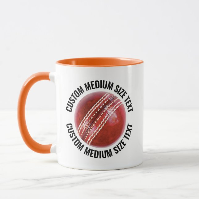 Medium Text ORANGE Combo 11oz Custom Cricket Mug (Left)