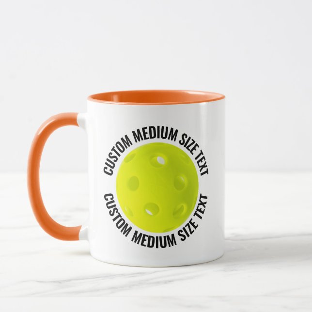 Medium Text ORANGE Combo 11oz Custom Pickleball Mug (Left)