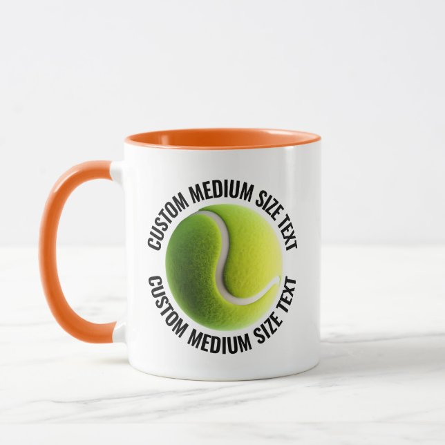 Medium Text ORANGE Combo 11oz Custom Tennis Mug (Left)