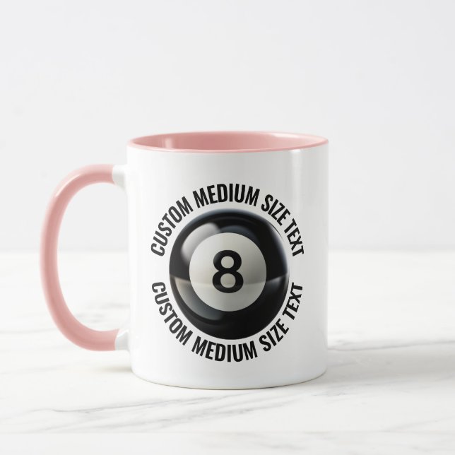 Medium Text PINK Combo 11oz Custom 8 Ball Mug (Left)
