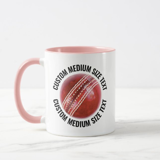 Medium Text PINK Combo 11oz Custom Cricket Mug (Left)