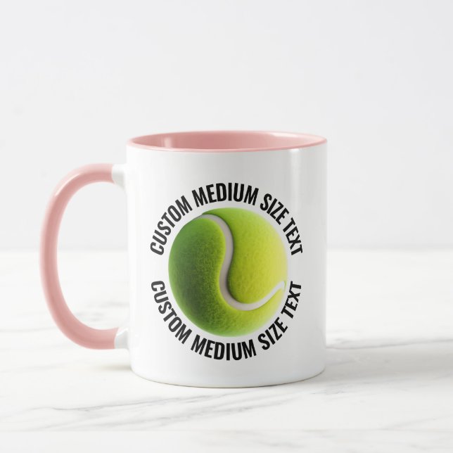 Medium Text PINK Combo 11oz Custom Tennis Mug (Left)
