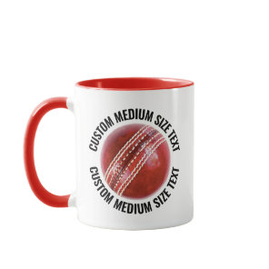 Medium Text RED Combo 11oz Custom Cricket Mug