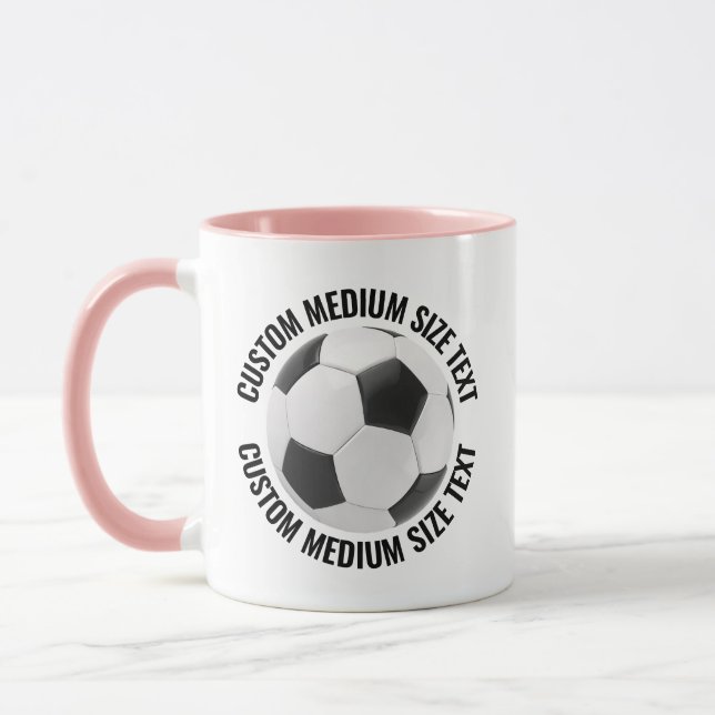 Medium Text RED Combo 11oz Custom Soccer Mug (Left)