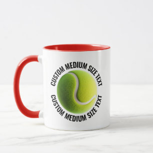 Medium Text RED Combo 11oz Custom Tennis Mug