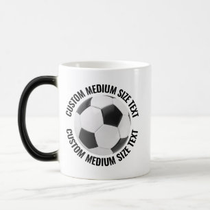 Medium Text, Soccer Ball 11oz Custom Heat Changing Color Morph Mug