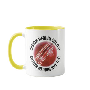 Medium Text YELLOW Combo 11oz Custom Cricket Mug