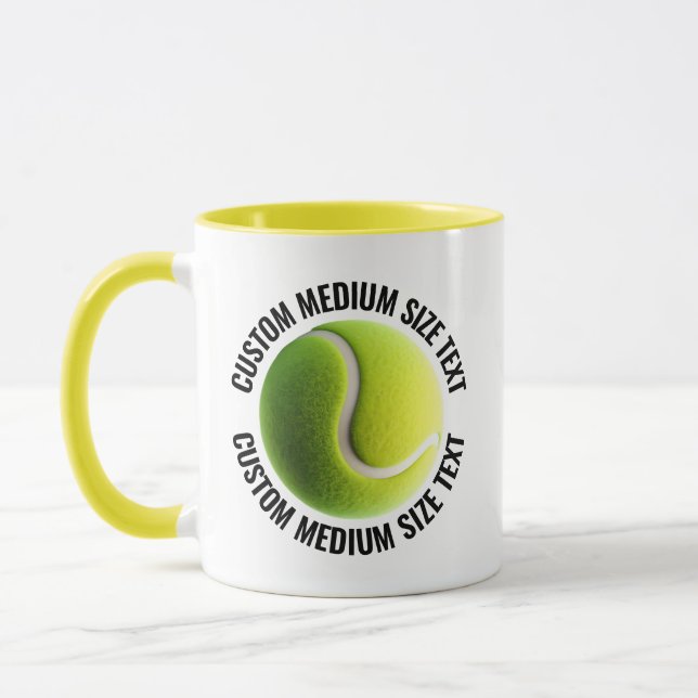Medium Text YELLOW Combo 11oz Custom Tennis Mug (Left)