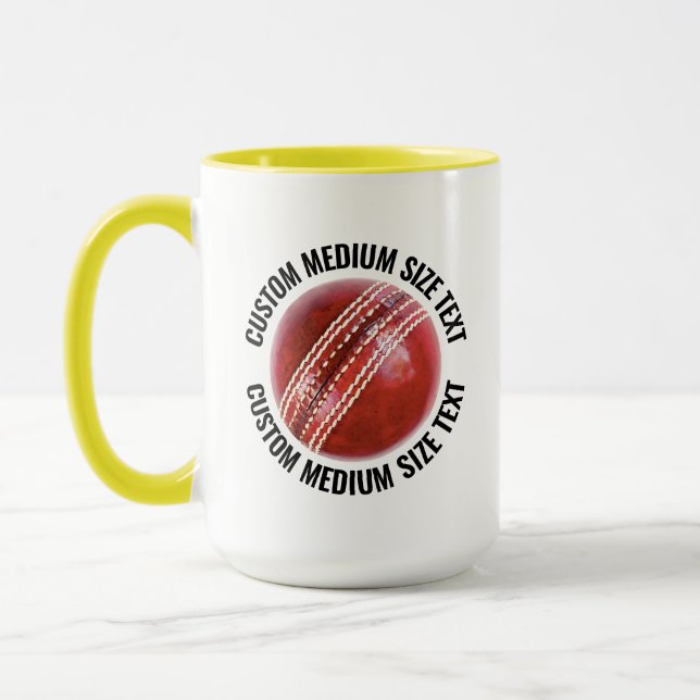 Medium Text YELLOW Combo 15oz Custom Cricket Mug (Left)