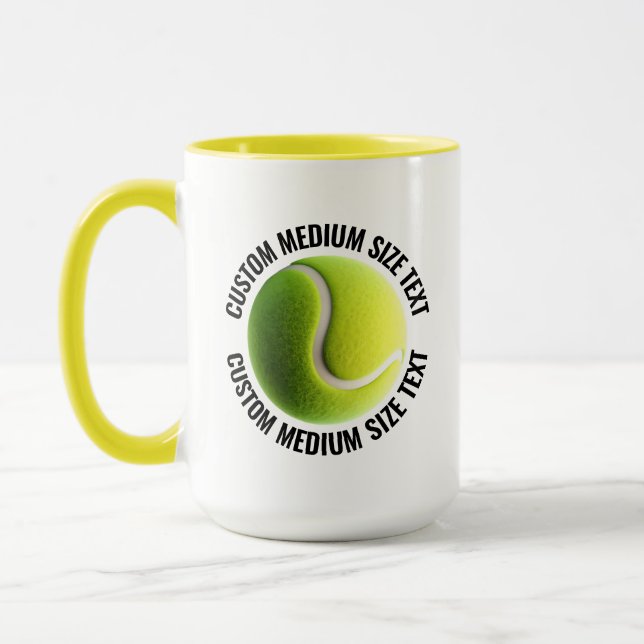 Medium Text YELLOW Combo 15oz Custom Tennis Mug (Left)