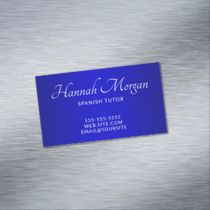 Medium to Dark Blue Elegant Ombre Business Card Magnet