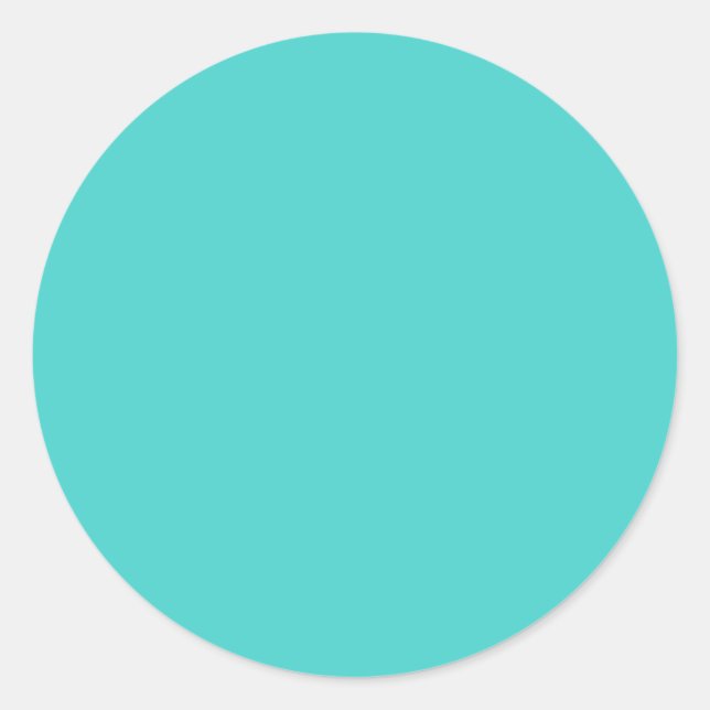 Medium Turquoise Classic One Color Classic Round Sticker (Front)