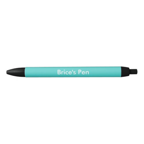Medium Turquoise Personalized Black Ink Pen
