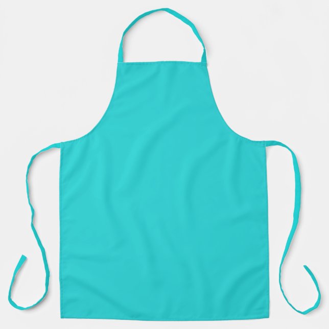 Medium Turquoise Solid Color Apron (Front)