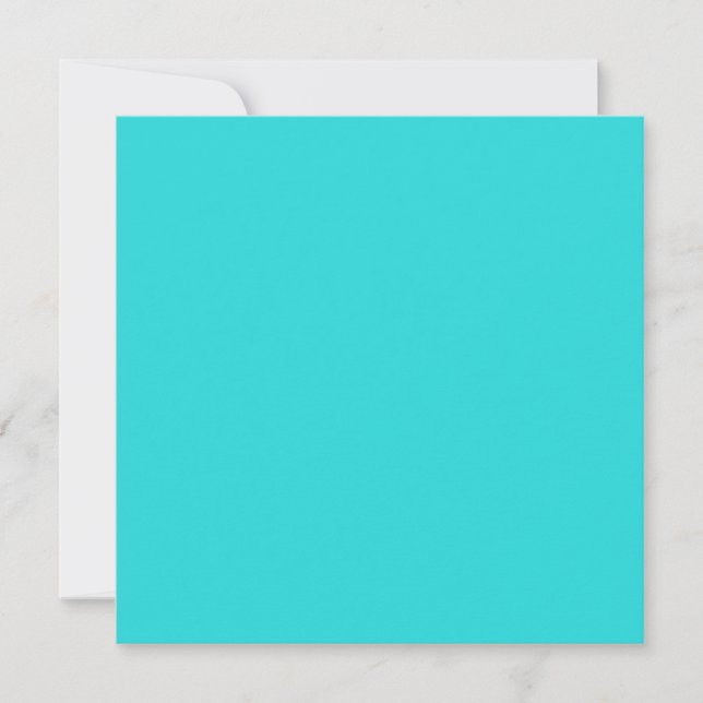 Medium Turquoise Solid Color Card (Front)