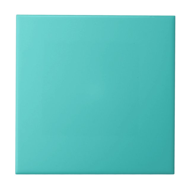 Medium Turquoise Solid Color Ceramic Tile (Front)