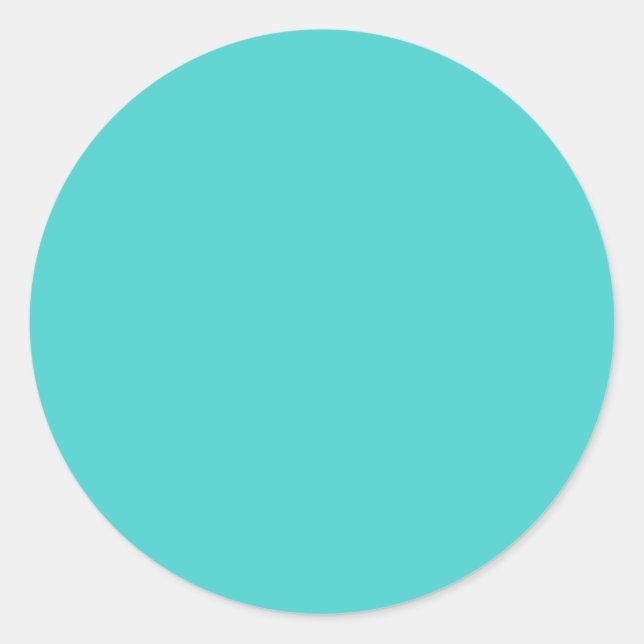 Medium Turquoise Solid Color Classic Round Sticker (Front)
