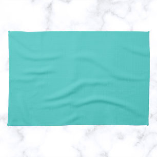 Medium Turquoise Solid Color Kitchen Towel