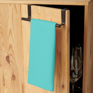 Medium Turquoise Solid Color Kitchen Towel