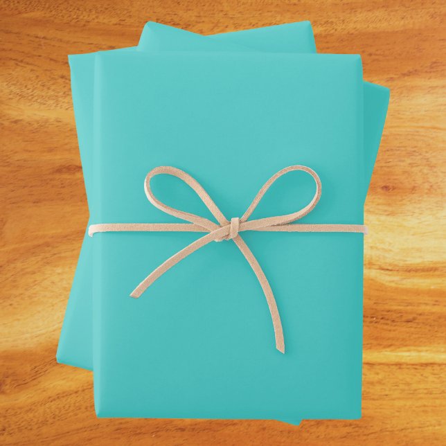 Medium Turquoise Solid Color Wrapping Paper Sheets (Creator Uploaded)
