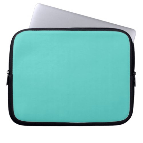 Medium Turquoise Solid Plain Color Laptop Sleeve